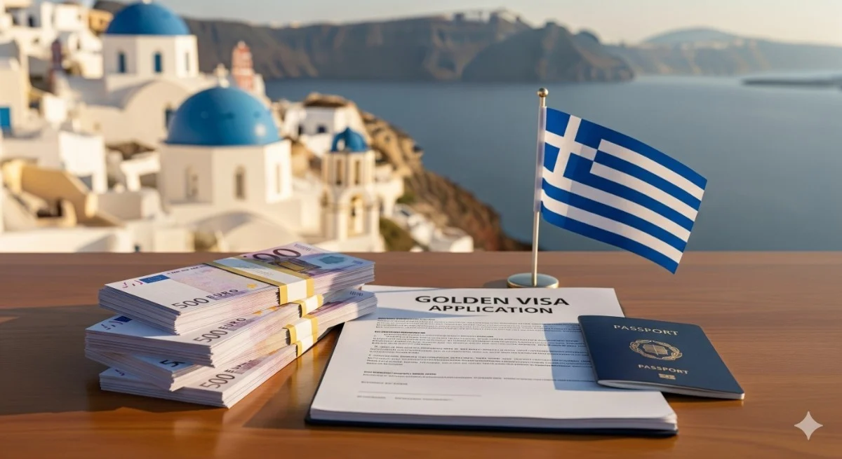 Hồ sơ Golden Visa và cọc tiền Euro minh họa bài viết rủi ro làm hồ sơ định cư Hy Lạp
