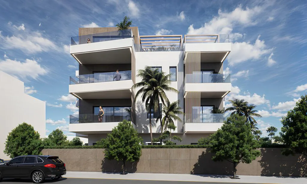 Tòa căn hộ hiện đại minh họa bài viết so sánh các mức đầu tư bất động sản Hy Lạp